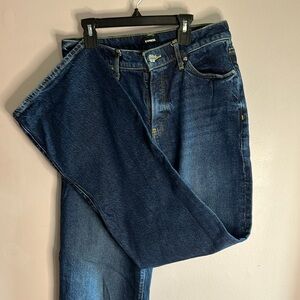 Express Dark Blue Flare & Wide Leg Jeans